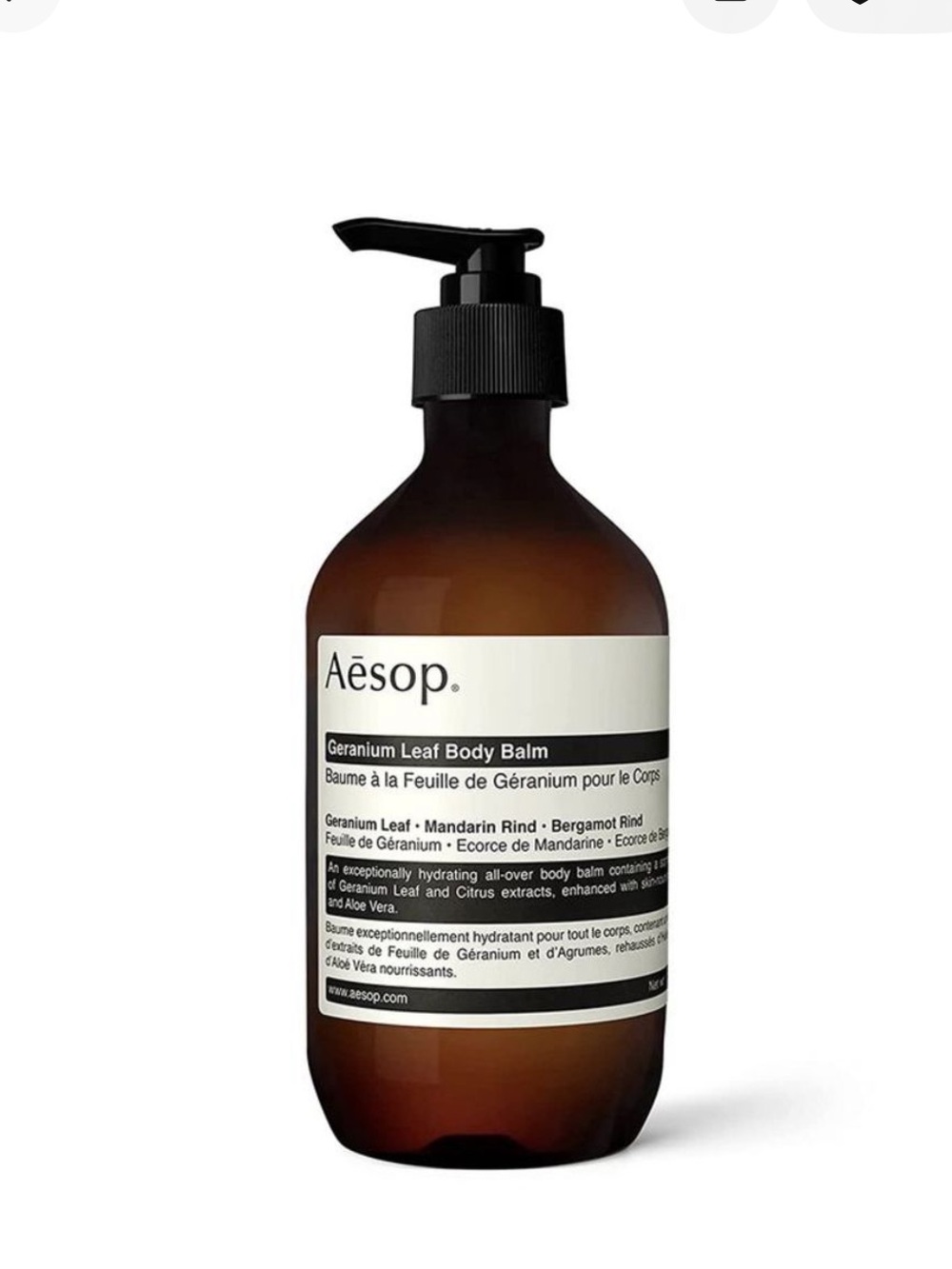 Aesop Body Geranium Leaf Body Balm 16.5oz / 500ml *New* No Box